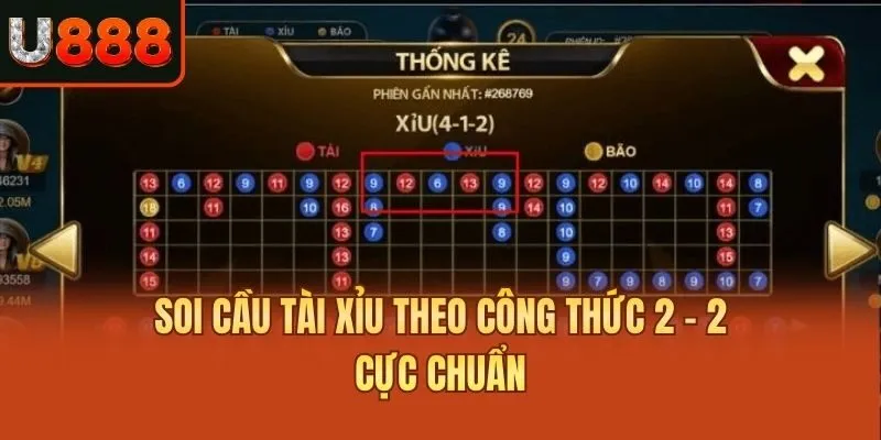 Soi cầu Tài Xỉu theo công thức 2 - 2 cực chuẩn